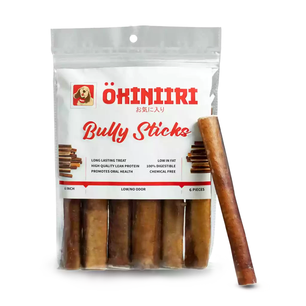 6-inch 6 Pieces organic and natural bully sticks for dogs