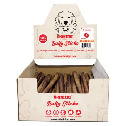 OKINIIRI Bully Sticks for Dogs 6 Inch Bulk 4.40lbs Pack (0.88-1.13oz Each, Straight) – Low Odor 100% Beef Pizzle Natural Dog Chews, Long Lasting Highly Digestible Chews for Medium & Large Dogs