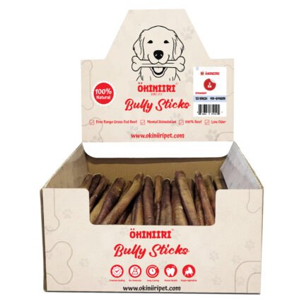 OKINIIRI 12 Inch Bully Sticks for Dogs Bulk 4.40 lbs Pack (1.73-2.26 Oz Each, Straight) – Low Odor Natural Beef Pizzle Dog Chews, Long Lasting Highly Digestible Dental Treats for Medium & Large Dogs