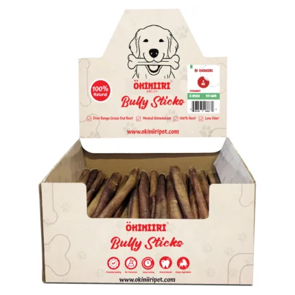 OKINIIRI Bully Sticks for Dogs 6 Inch Bulk 4.40lbs Pack (1.66oz+ Each, Straight) – Low Odor 100% Beef Pizzle Natural Dog Chews, Long Lasting Highly Digestible Chews for Medium & Large Dogs